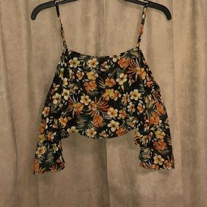 Windsor Crop Top with Flared Sleeves